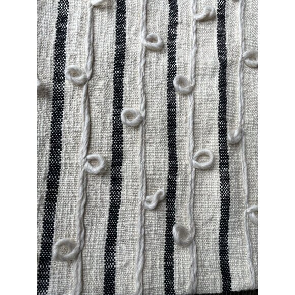 NEW Black Cream Feather Pillow + Cover Farmhouse Rustic Neutral Cotton 20 X 20 - Picture 4 of 4